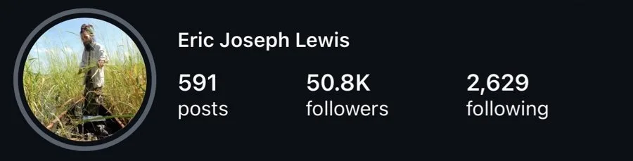Eric Joseph Lewis's profile at 50.8K followers